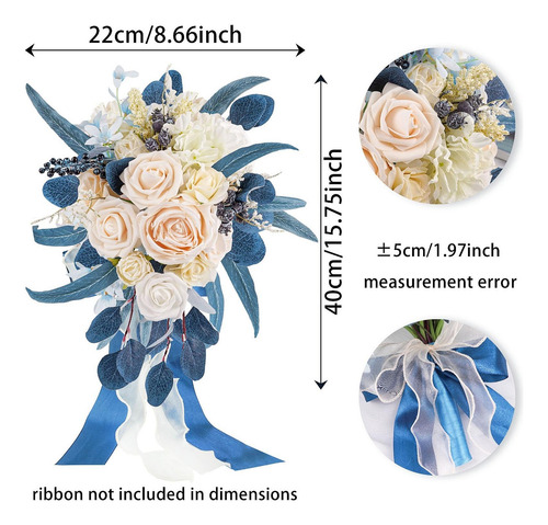 Ramo De Boda Para , Flores De Seda, Romántica, Estilo C