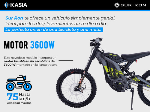 Moto Bicileta Electrica Sur Ron Light Be X Motor 5000w Kasia