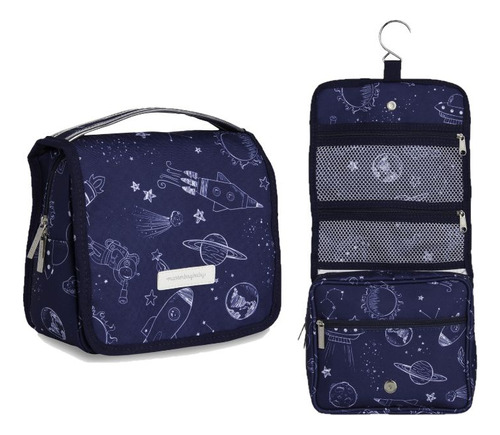 Necessaire Maternidade Masterbag Saco Organizador Maternidade desenho astronauta cor azul - 22cm de largura x 6cm de profundidade x 26cm de altura