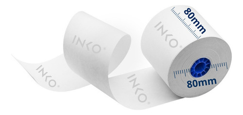 INKO 40 Rollos Papel Térmico 80x80 Mm  Por Rollo compatible con Epson Color Blanco