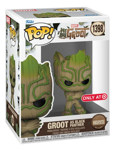 Boneco Funko Pop! Marvel 85 Anos - Groot Como Pantera Negra