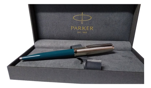 Bolígrafo Parker 51 Clásico Reinventado Color de la tinta Negra Color del exterior Teal Blue Acrylic CT (2123508)