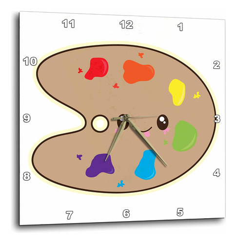 Reloj De Pared De Dibujos Animados Con Paleta De Pintura De