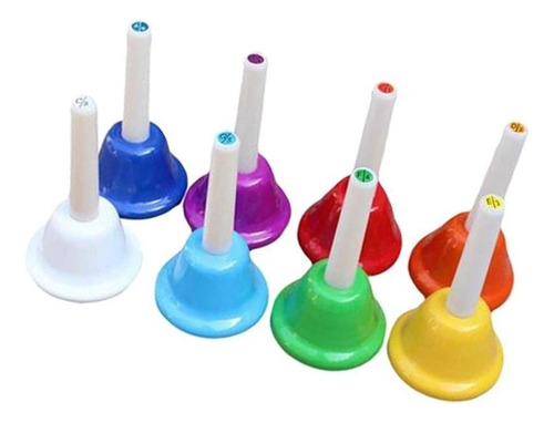 Juego De Campanas De Mano, Percusión Colorida, Notas, 8 Kits
