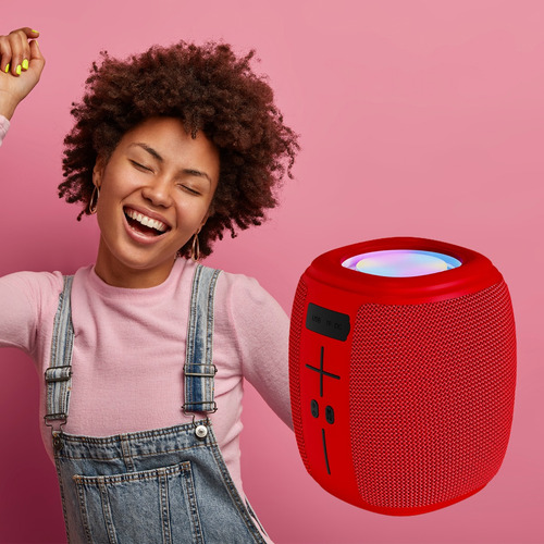 Bocina Portatil Bluetooth Recargable Luz Color Rojo Fs-s130