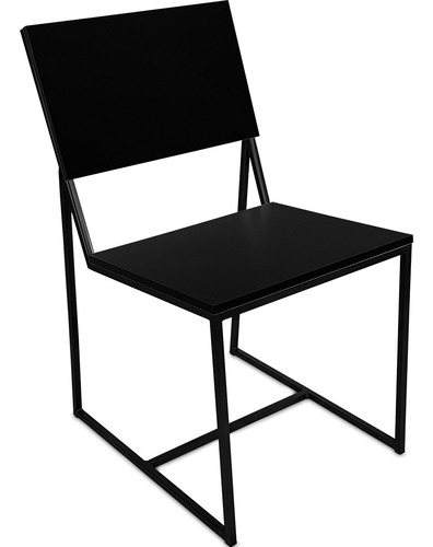 Cadeira Cozinha Sala Home Office Design Dakota Aço Mdf Preta Cor da estrutura da cadeira Preto Cor do assento Preto Quantidade de cadeiras por conjunto 1
