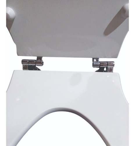 Tapa Asiento Inodoro Esquel Madera Blanco King Size Cromo