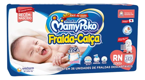 Fraldas MamyPoko Recém-Nascido Super Seca Calça RN Menor preço em Fraldas MamyPoko Recém-Nascido Super Seca Calça RN