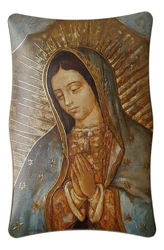 Cuadro Virgen Guadalupe Souvenir Madera Comunion 11x7 Italy