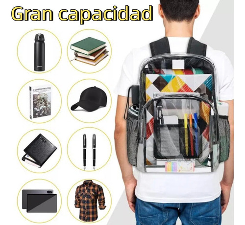 Paquete De 3 Mochilas Escolares Impermeables - Incluye Mochila Transparente, Lonchera Y Estuche, Unisex Y Cómoda Para La Escuela Y Viaje