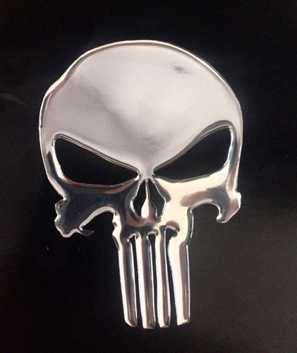 Imagem 2 de 6 de Par Adesivos Punisher Carro Moto Cromado Resinados Res29