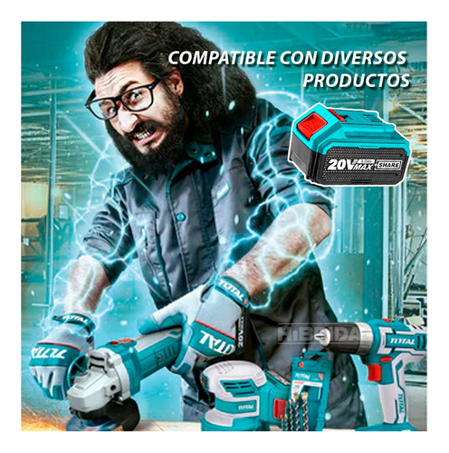 Batería 20v 3ah De Litio Total Portátil Con Indicador Led