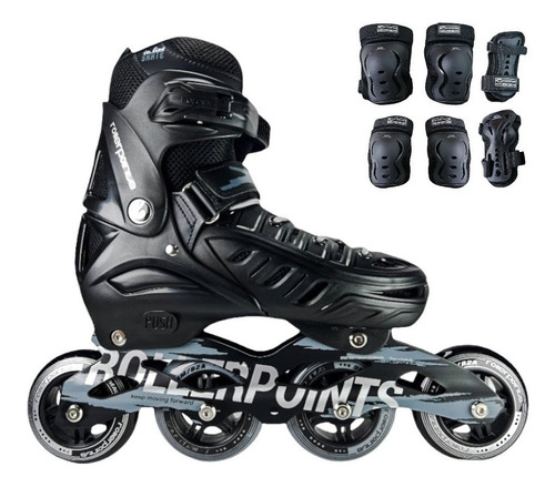 Patines Linea Semiprofesionales Roller Points + Protecciones