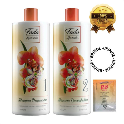 Kit Progressiva Fada Madrinha 2x1l Creme Alisamento Antifriz