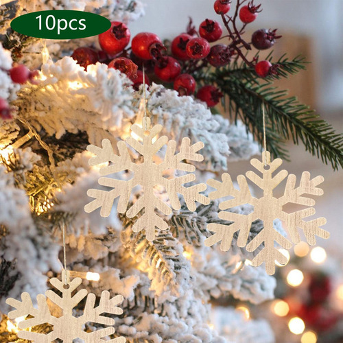 10 Piezas De Rodajas De Madera De Navidad, Recortes De
