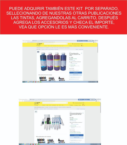 Imagen 3 de 3 de Kit Recarga Cartuchos De Tinta Hp 664 662 122 Y Más, 250 Ml