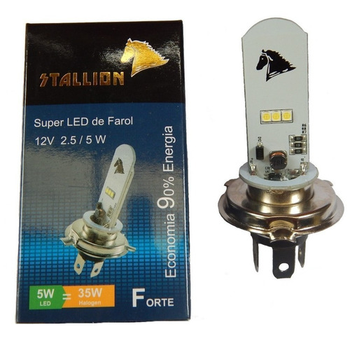 Super Led Fiat Uno Todos Lâmpada Farol H4 8000k (2 Un)