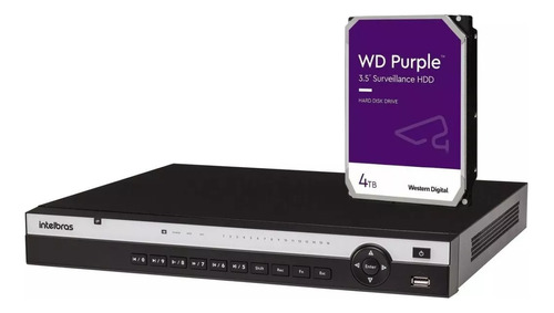 Gravador Nvr 32 Canais Intelbras Nvd 3332  Hd 4tb Wd Purple