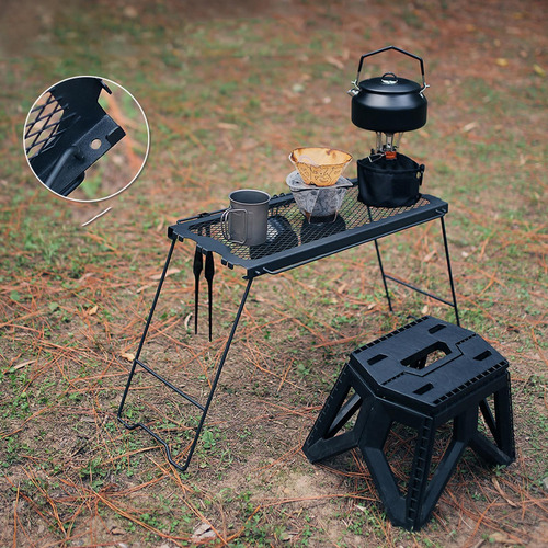 Juego De Mesa Y Taburete De Camping, Taburete Plegable,
