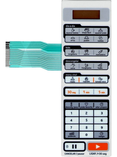 Imagem 1 de 3 de Membrana Teclado Microondas Midea Liva Mtas21 Mtas22