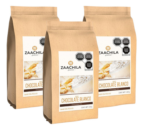 Base Zaachila Gourmet Sabor Chocolate Blanco 1.3 Kg - Pack 3