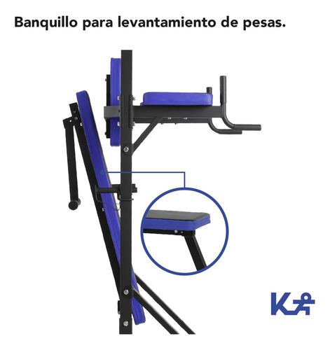 Torre Multifuncional Abdominales Fondos Banco Entrenamiento