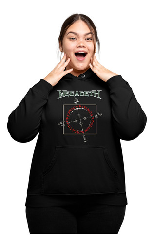 Megadeth Sudadera 2xl Talla Extra Bolsa Frontal Gira Musical