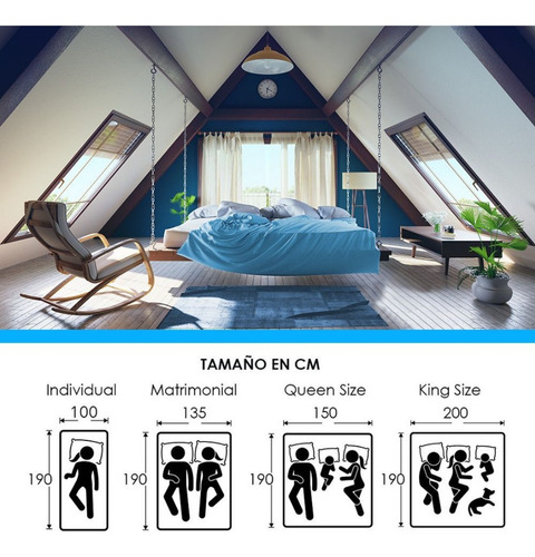 Colchón Queen Size De Resortes Kingsdown 700 Blue 40cm Medio Color Blanco/negro
