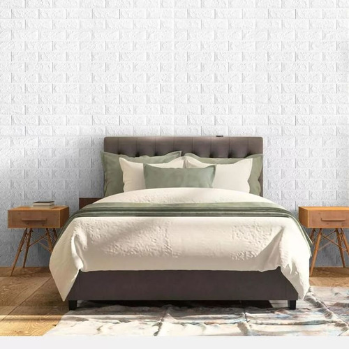 Pack 10 Lamina Mural Autoadhesivo 3d Ladrillo 70x77 Celeste