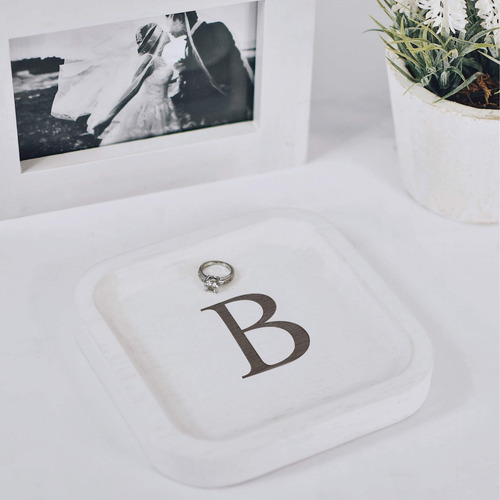 I'm Bandeja Decorativa De Madera Maciza Con Letra Inicial Pe