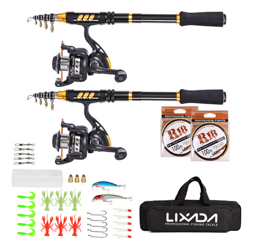 Kit De Cañas Giratorias Y Kit De Pesca, 2 Piezas, Equipo Com