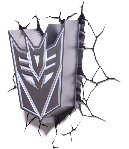 Luminária 3d Light Fx Transformers Escudo Decepticon