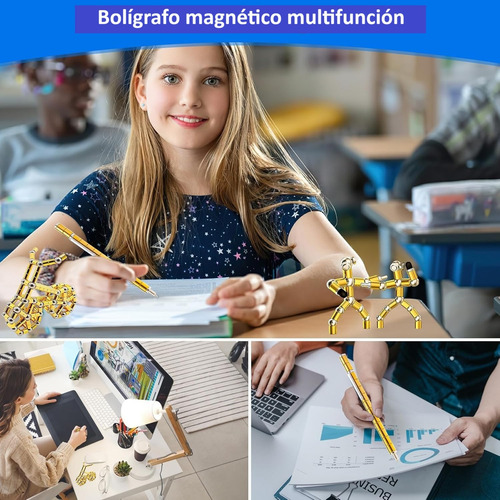 Bolígrafo Magnético Día Del Padre Multifuncion Touch Dorado Negro