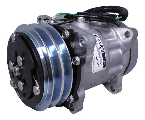 Compressor Sanden 7h15 Polia 2v 24v Saida Flex Original