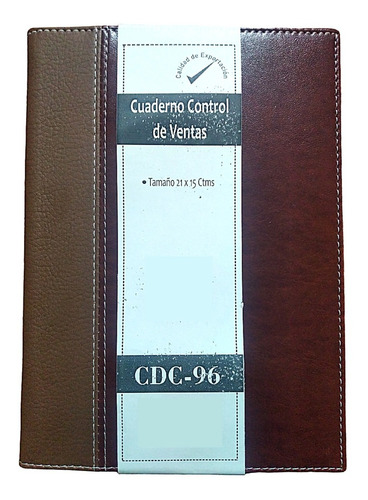 Cuaderno Control De Ventas Cosidas Y Semicuero 21cm X 15cm