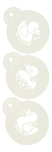 Designer Stencils Mini Rubber Duck Stencil Set, Beige / Semi Beige/semi-transparent