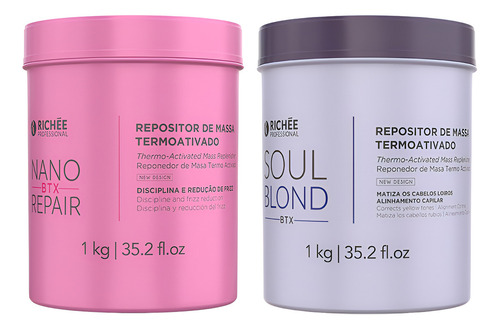 B-Tox Richée Professional Nano BTX hidratação/nutrição/reparação/alisamento/fortalecedor de 2L 2kg
