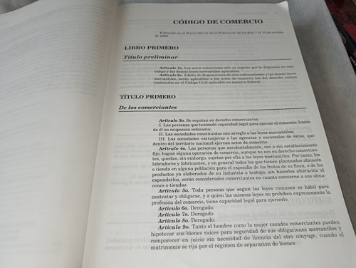 Código De Comercio Actualizado Cuarta Edición Año 2001 (Usado)