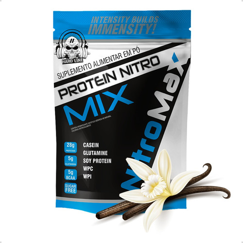 5x Whey Protein Nitro Mix Refil 900g - Nitromax Sabor Baunilha