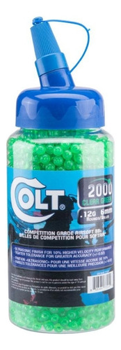 Balines Bbs Colt, .12g 6mm2000 Unidades, Color Verde