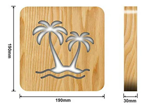 Lámpara Led 3d De Madera Islas: Decoración Creativa Para Reg