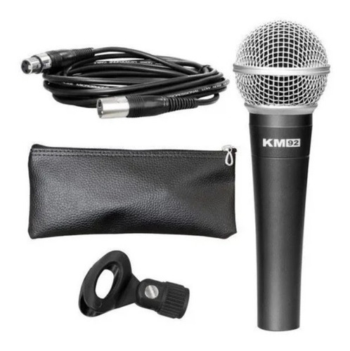 Microfono Studiomaster Km 92 Series Para Voces Cable Xlr 5m Color Negro