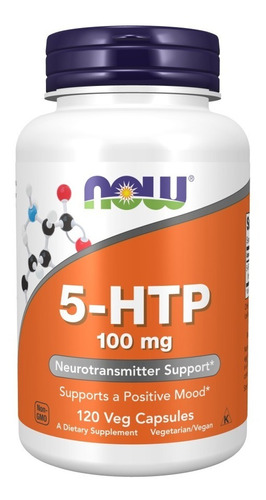 5-htp 100mg Now Foods 5-hidroxitriptofano 120veg Caps Sabor Sem sabor