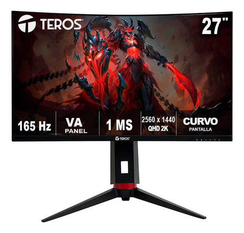 Monitor Curvo Teros 27 2k Qhd 165hz 1ms Hdr Hdmi Dp