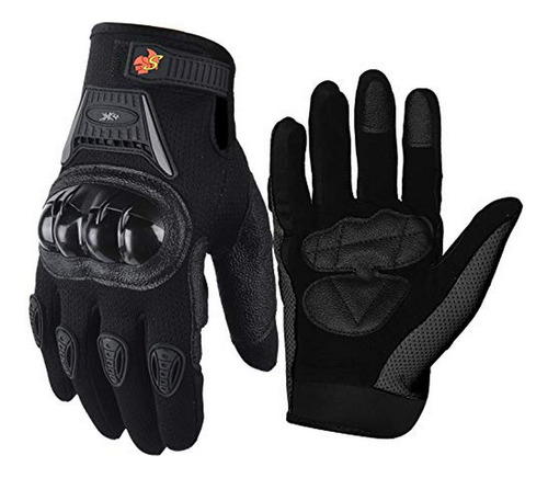 Guantes Moto Completos Xl, Negro/plata.