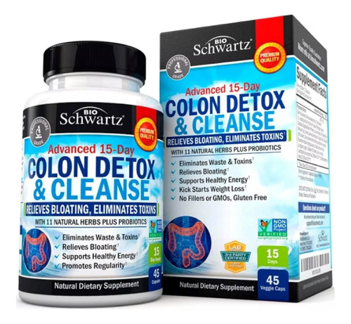 Limpieza Desintoxicación Colon + Probióticos (45) Americano Sabor Sin Sabor