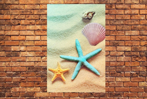 Vinilo Decorativo 30x45cm Playa Arena Estrella Mar Oceano