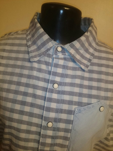 Camisa Bershka Original Talla Xs Cuadros Azul Caballero Moda