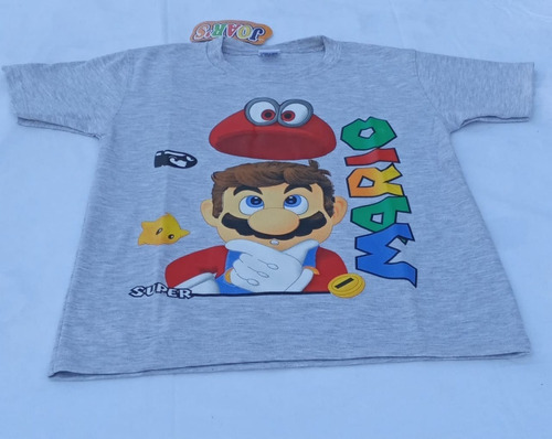 Poleras Mario Bross Manga Corta Distintos Colores