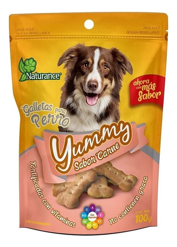 Paquete 3 Yummy Sabor Carne Galletas Para Perro 100 Gr